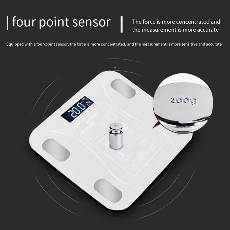 Smart Bluetooth Body Fat Scale with LED Digital Display and Mobile App Synchronization