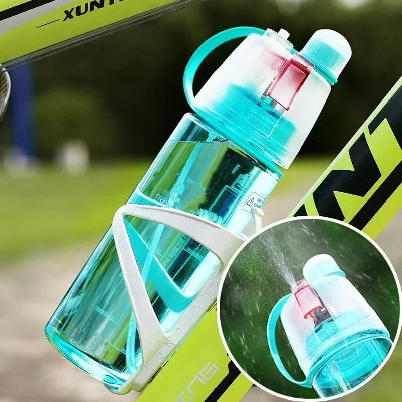 Sports Spray Water Bottle Portable Cooling Bottle for Cycling and Outdoor Fitness