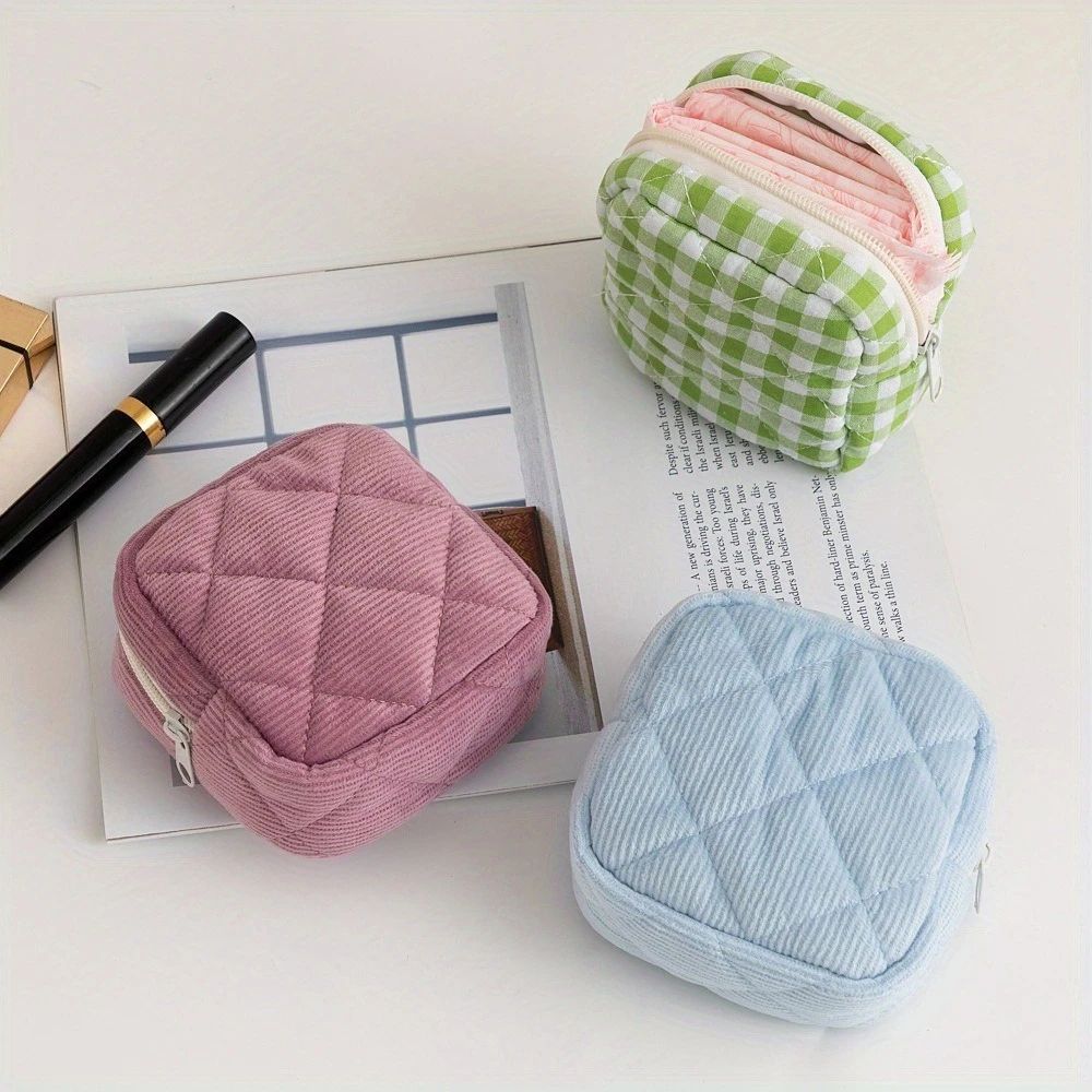 Women Sanitary Pad Storage Pouch – Large Capacity Travel Cosmetic & Coin Bag