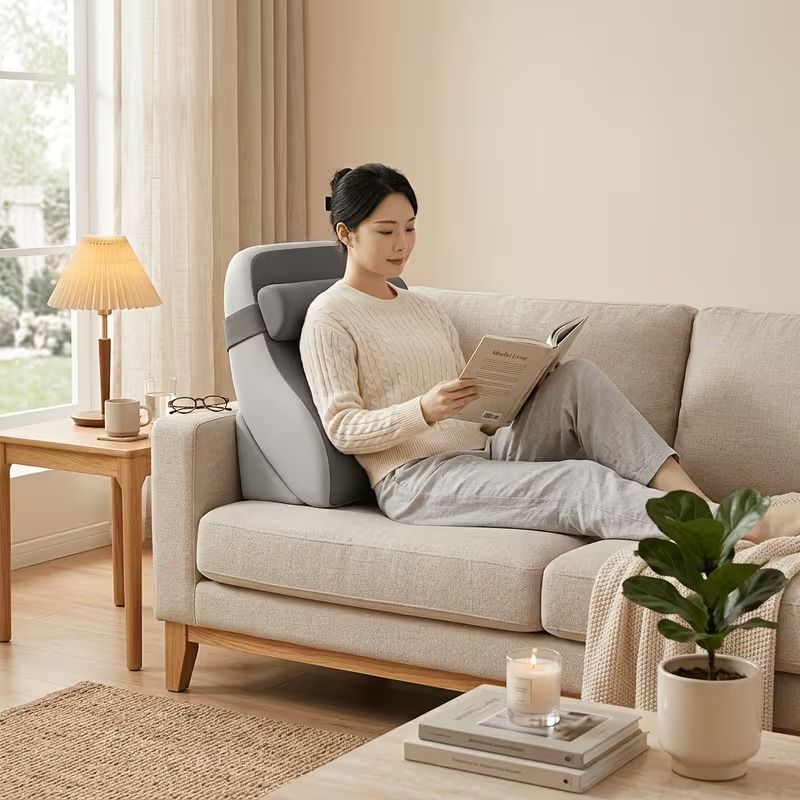 Adult Back Pillow for Bed Sitting Up, Reading Pillow with Arms, Backrest Pillow for Gaming, Lounging, Watching T