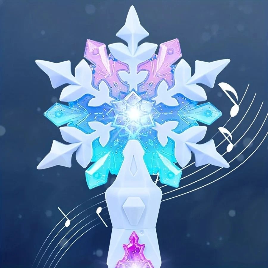 Princess Snow Wand Toy Fairy Light Up Wand for Kids Cosplay and Holiday Fun