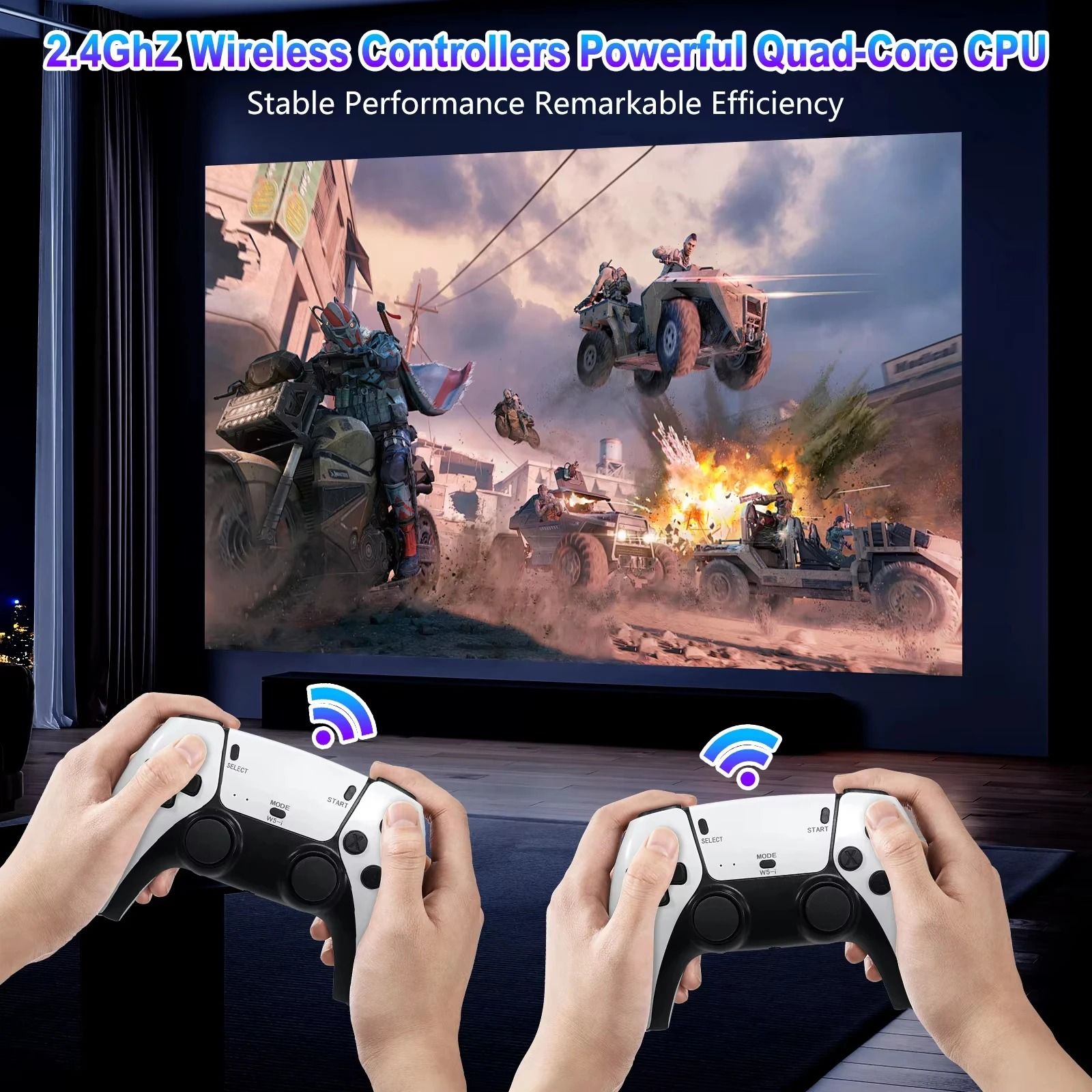 M15 4K Ultra HD TV Game Stick – Video Game Console with 20,000+ Retro Games – Dual Wireless Controllers