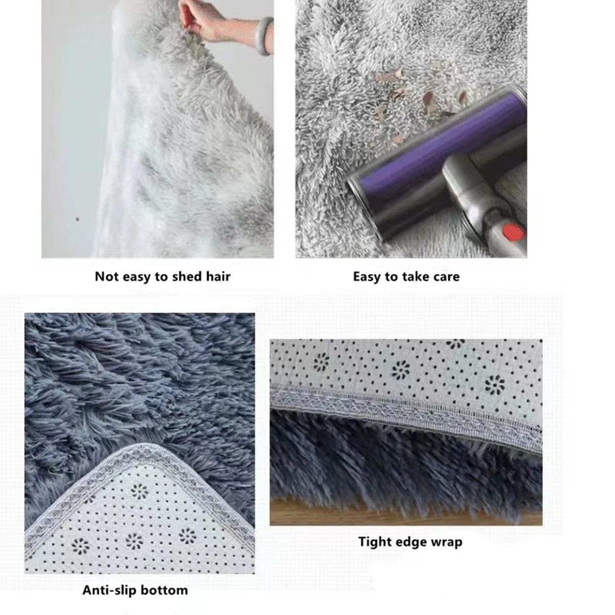 Ultra Soft Fluffy Area Rug – Non-Slip Shaggy Bedroom & Living Room Carpet