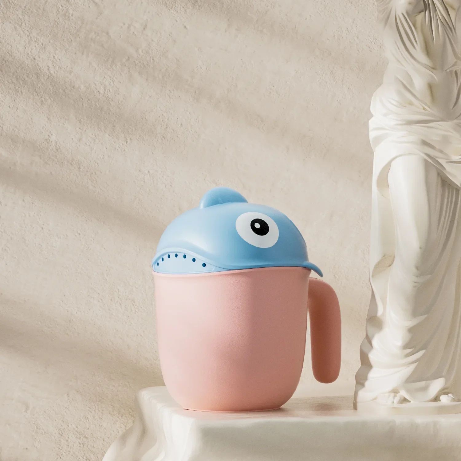 Baby Bath Rinse Cup Cute Shark Shower Water Scoop