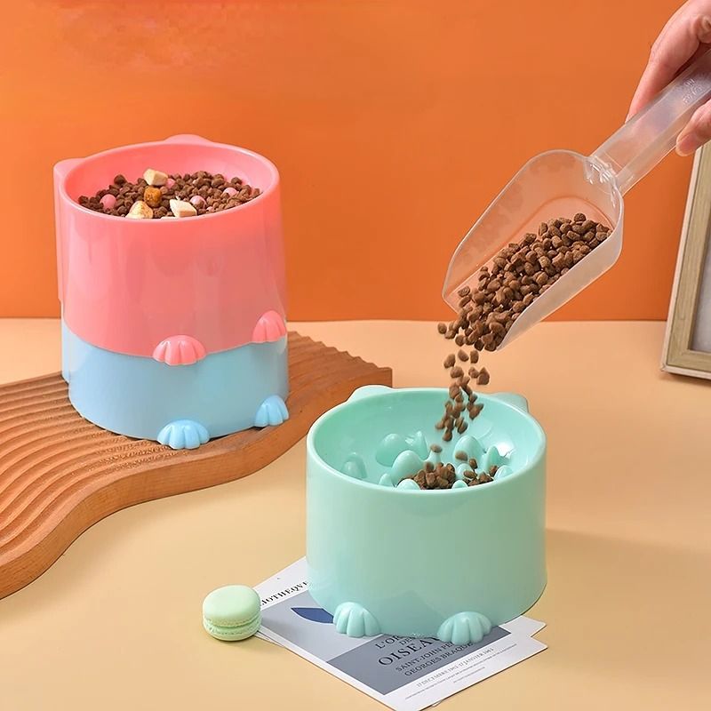 Slow Feeder Cat Bowl Anti Choking Pet Feeding Bowl with Neck Protection Design