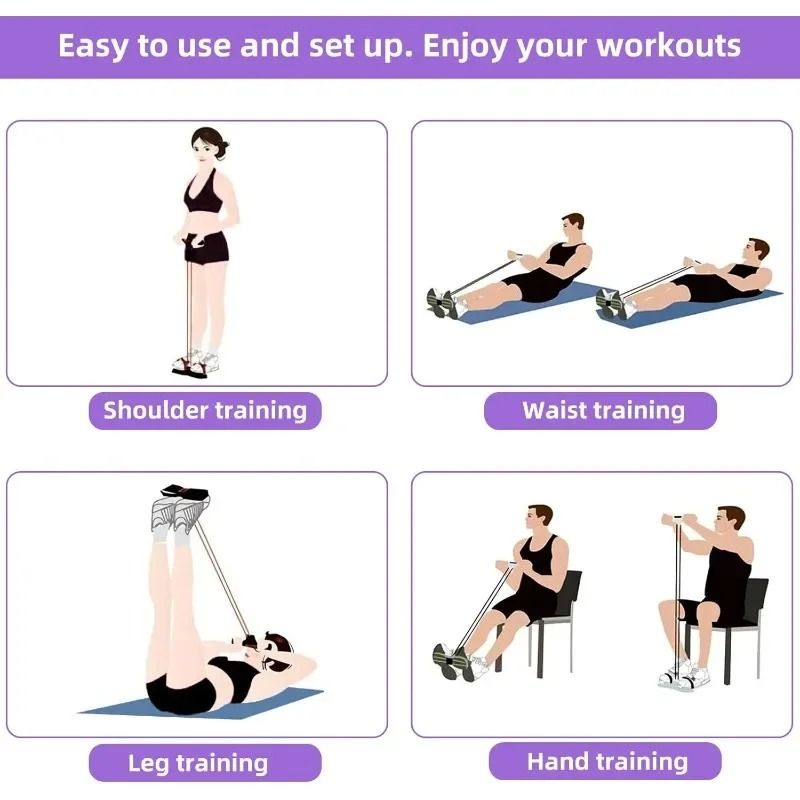 Resistance Band Tensioner with Non Slip Handles