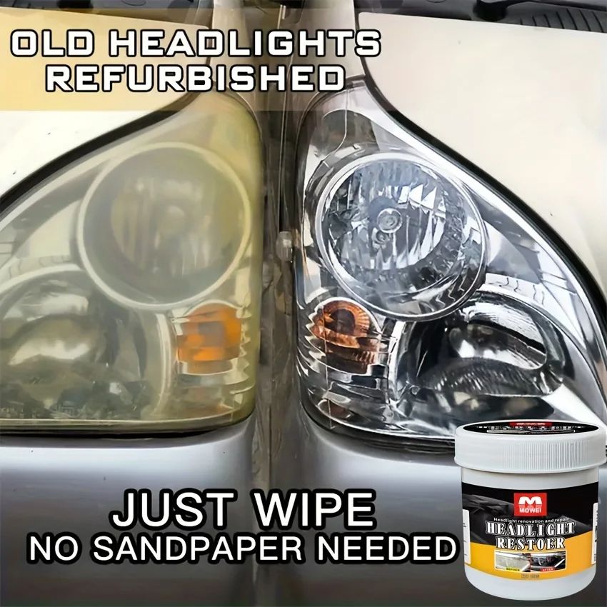 Car Headlight Restoration Polishing Kit, Scratch Remover & Oxidation Cleaner for Headlamp Repair, Headlight Polish