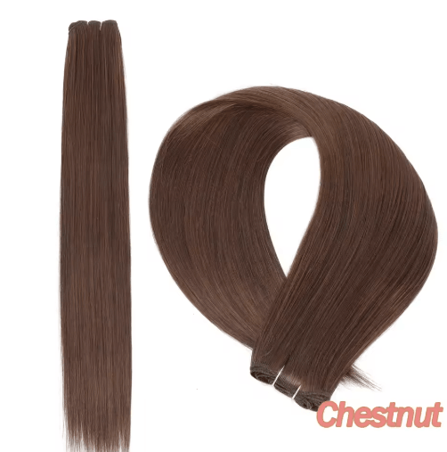 32-Inch Ombre Straight Synthetic Hair Bundle, 200g High-Temperature Fiber (27/613, Brown, Grey, M618)
