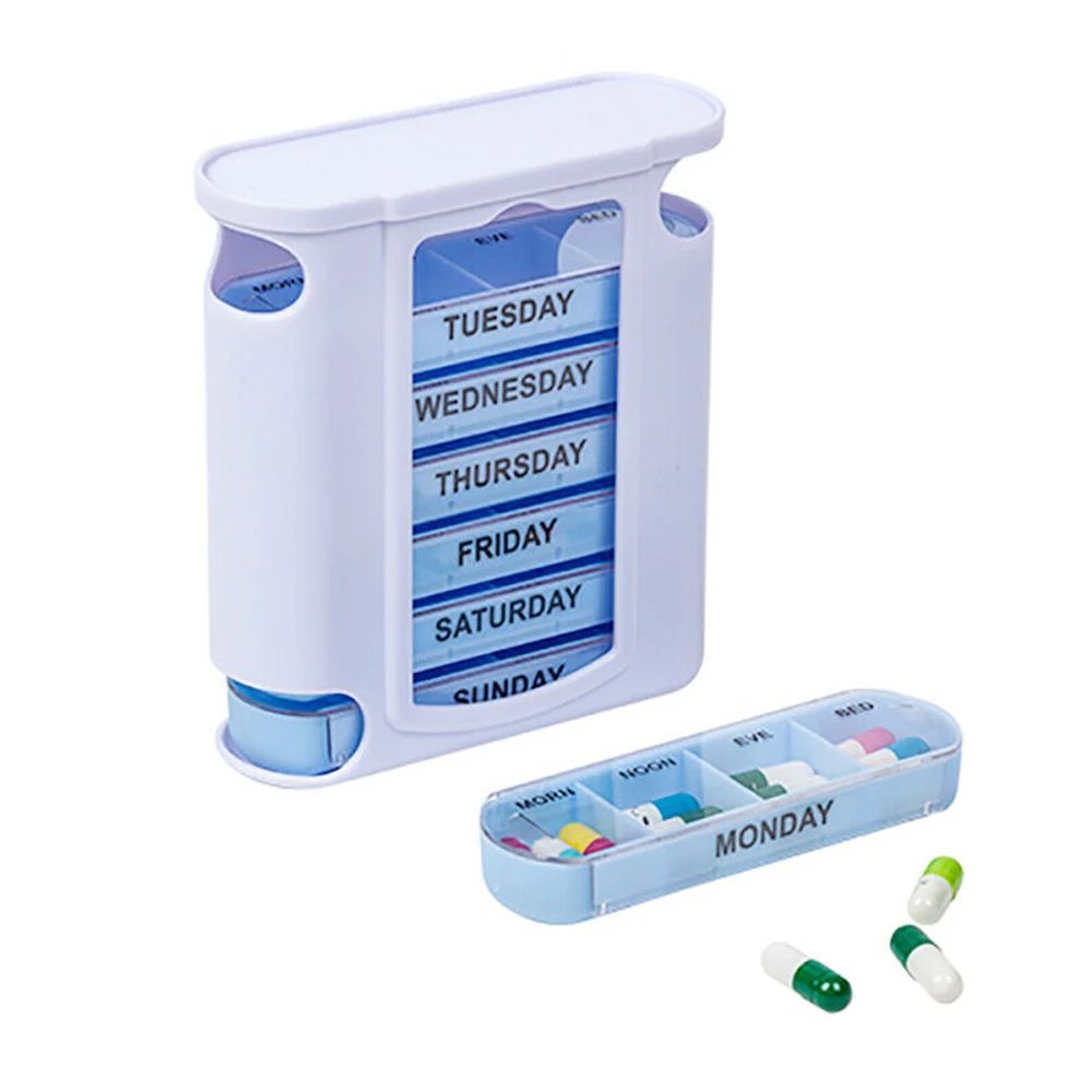 7-Day Weekly Pill Box Organizer Case – 7 Day Pill Organizer for Vitamins & Medication, Compact Travel Pill Case