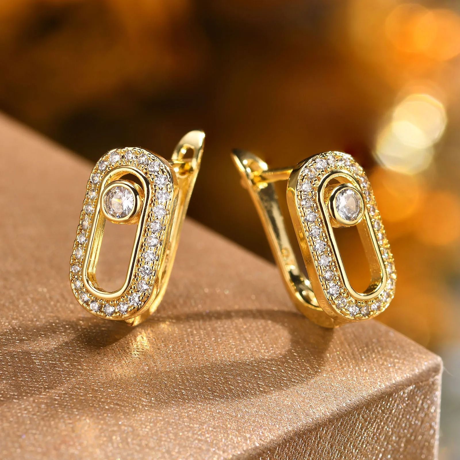 Triple Heart Cubic Zirconia Hoop Earrings
