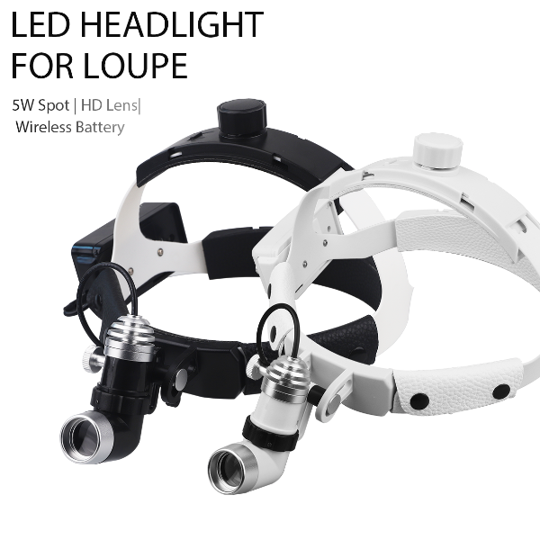 ENT Dental Headlight, 5W LED Surgical Headlamp with Adjustable Brightness & Spot