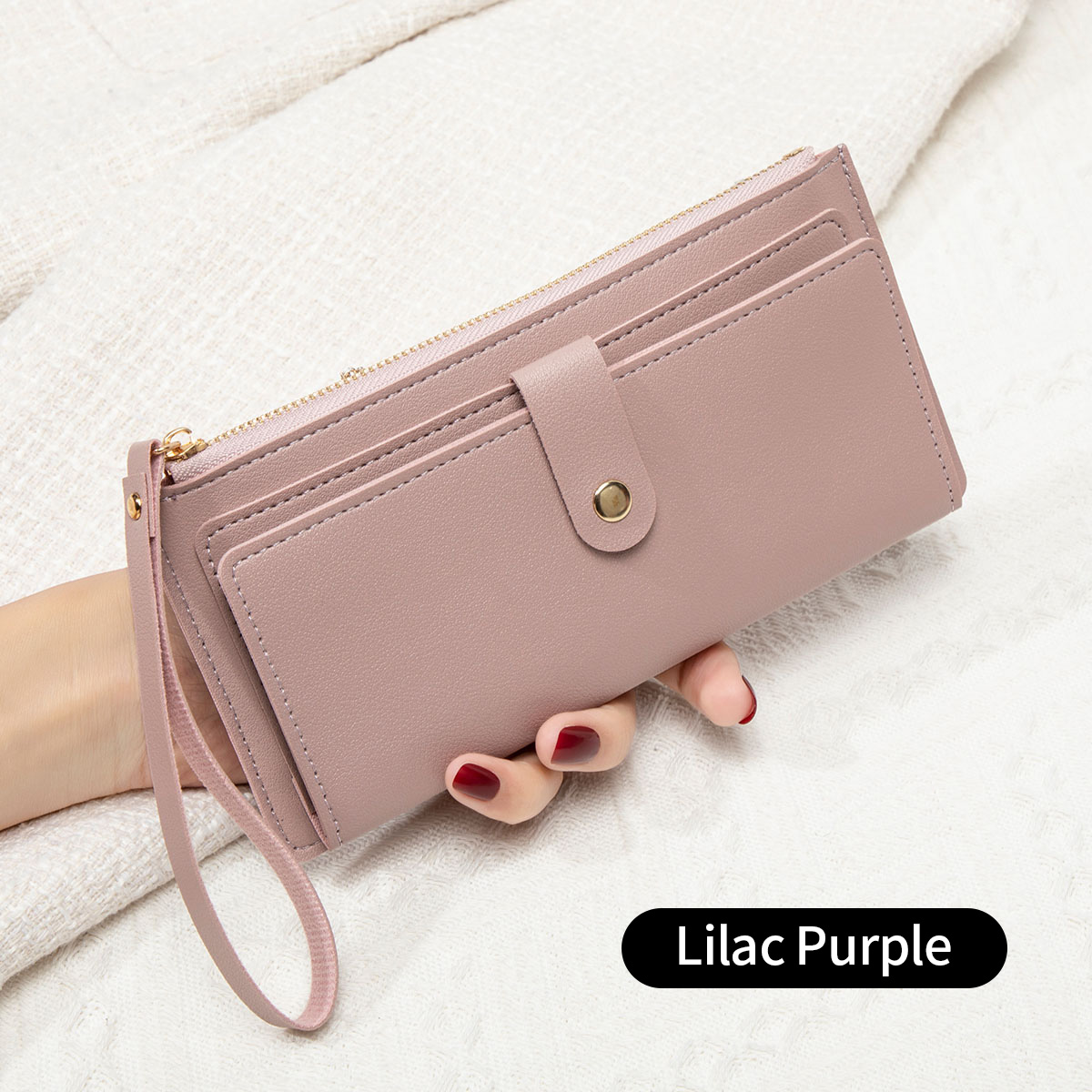 Women's Wallet, Ultra Thin Mini PU Leather Coin Purse, Multifunctional Long Card Bag, Handheld Credit Card Holder