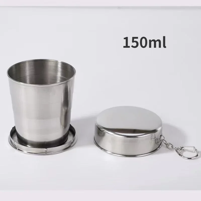 Stainless Steel Folding Cup, Camping Cookware, Retractable Cup, Teacups, Teaware, Camp Utensils, Tableware, Folded Cup