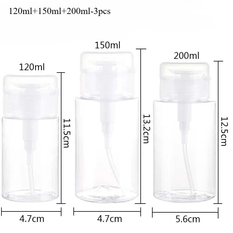 Refillable Press Pump Dispenser Bottle Set