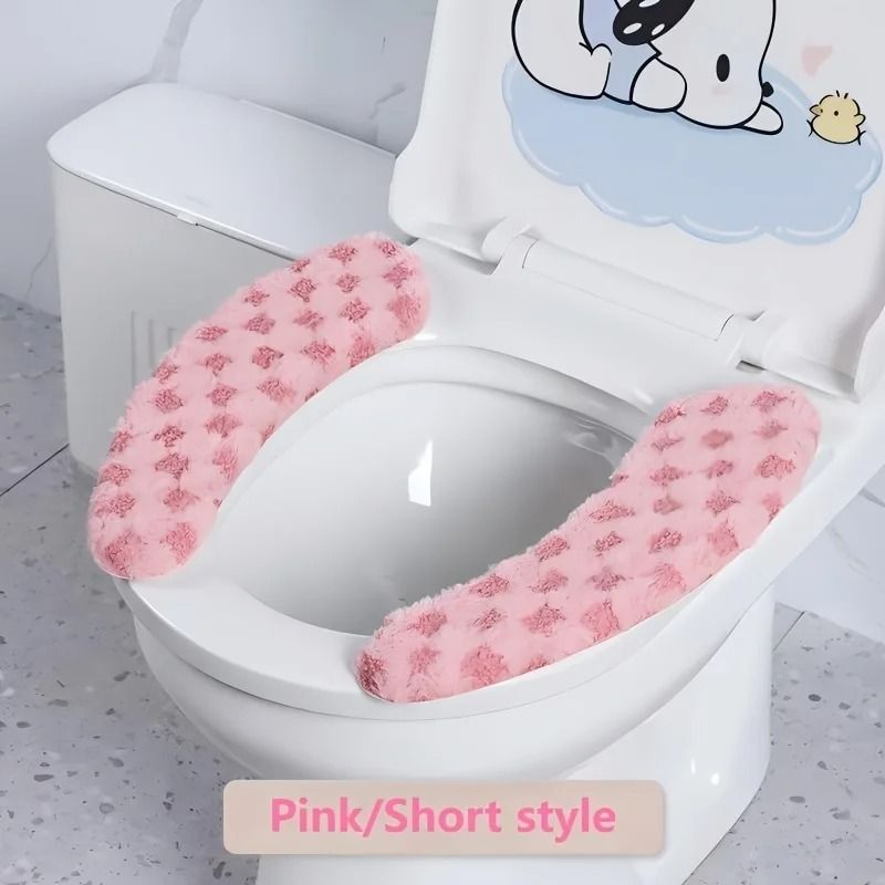 Soft Plush Toilet Seat Cushion Washable Non Slip Toilet Seat Cover