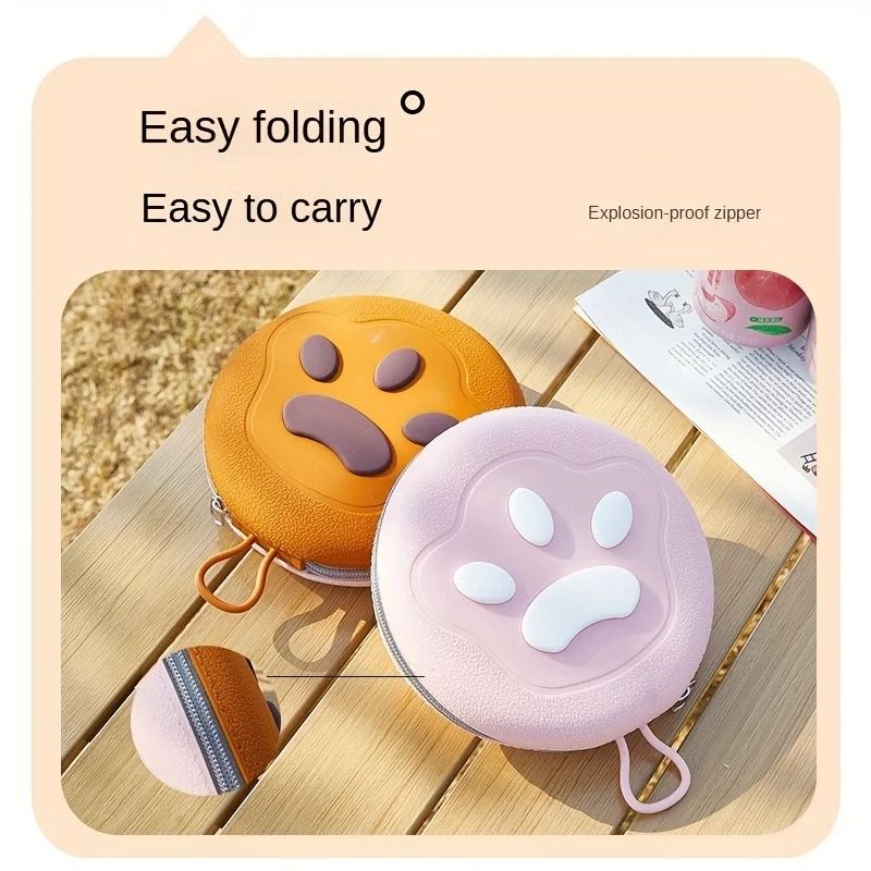 Foldable Silicone Double Pet Bowl