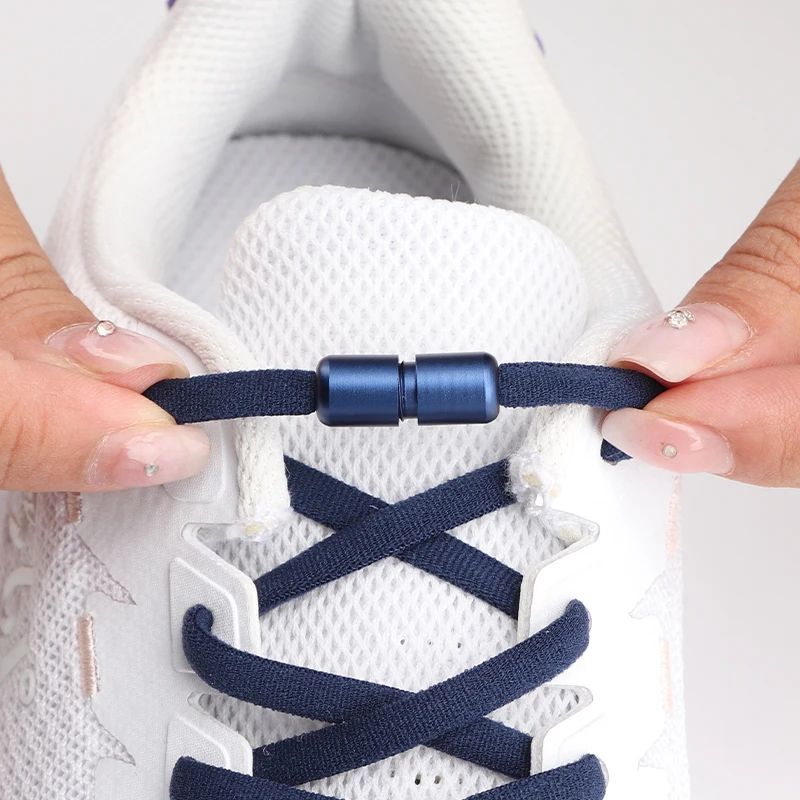No-Tie Elastic Shoelaces with Metal Lock – Colorful Round Sneakers Laces for Kids & Adults, Sports Shoes