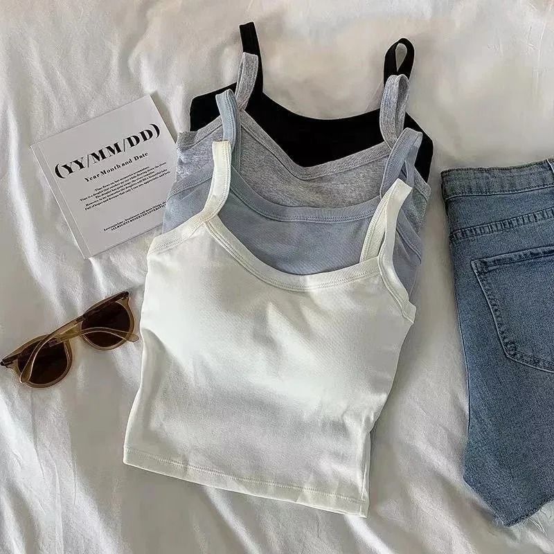 Womens Sexy Sleeveless Crop Top - Basic Fashion Camisole & Tube Top