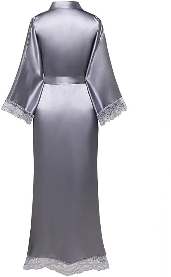 Silky Satin Lace Wedding Robe – Elegant Bridal & Bridesmaid Sleepwear