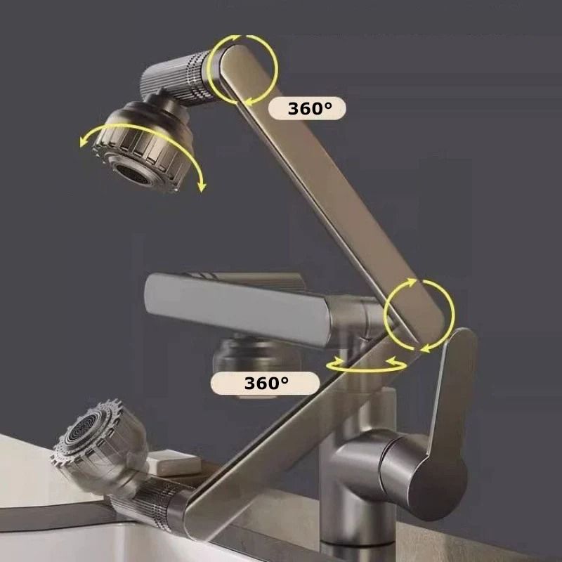 Multifunctional Robotic Arm Basin Faucet – 1080° Universal Rotating Dual-Mode Sink Mixer
