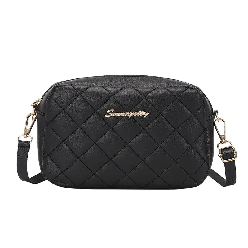 Embroidered Camera Bag Christmas Women's Fashion New Checkered Crossbody