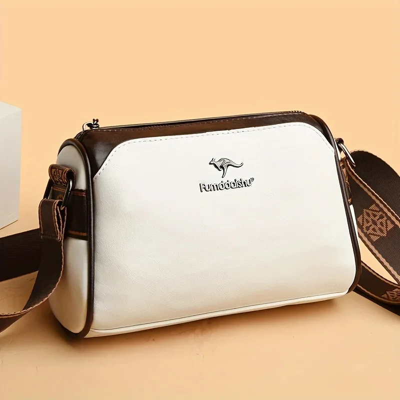 Elegant Water-Resistant Crossbody Handbag with Adjustable Strap & Zipper Closure