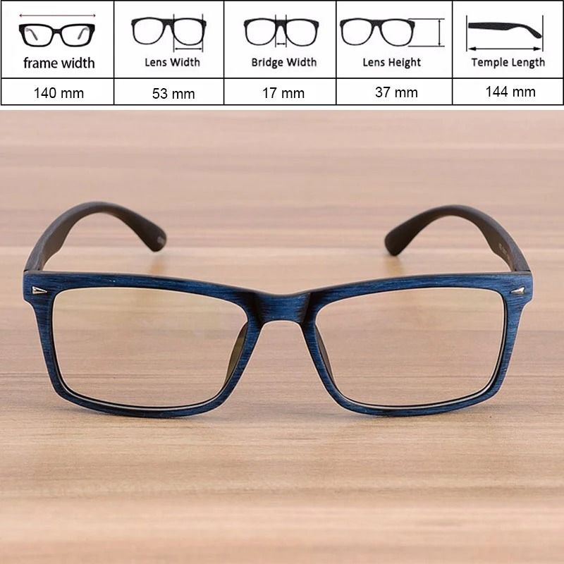 Wood Pattern Vintage Retro Optical Frames