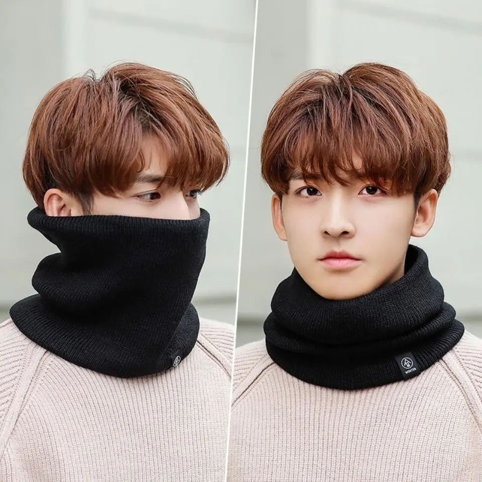 Winter Warm Knitted Neck Scarf Full Face Cover – Plush Cashmere-Feel Thermal Neck Warmer for Women & Men