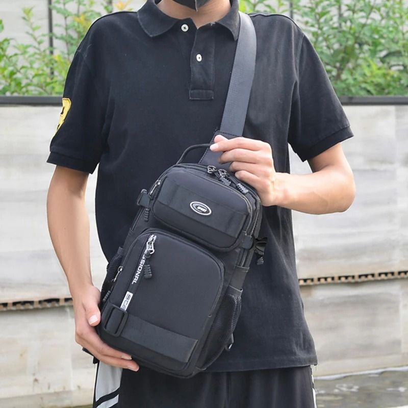 Lightweight Men Crossbody Chest and Shoulder Bag with Large Capacity
