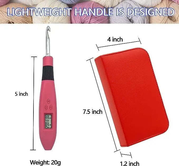 Ergonomic Crochet Hook Set with LED Light and Digital Row Counter
