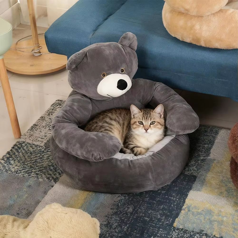 CozyBear Plush Pet Bed with Removable Washable Mat (Four Seasons Dog & Cat Sleeping Pad)