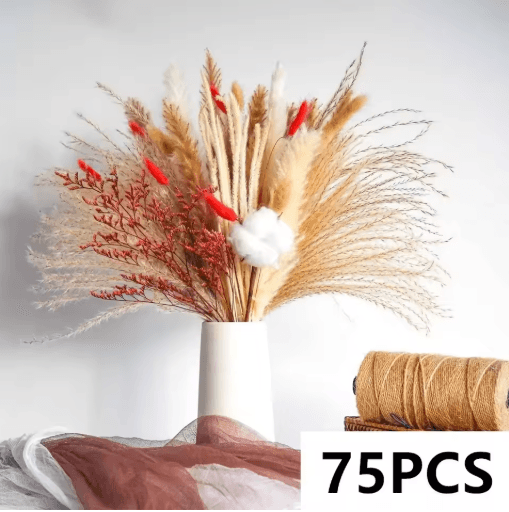 Boho Dried Flower Bouquet Pampas Grass & Gypsophila Wedding Centerpiece Decor