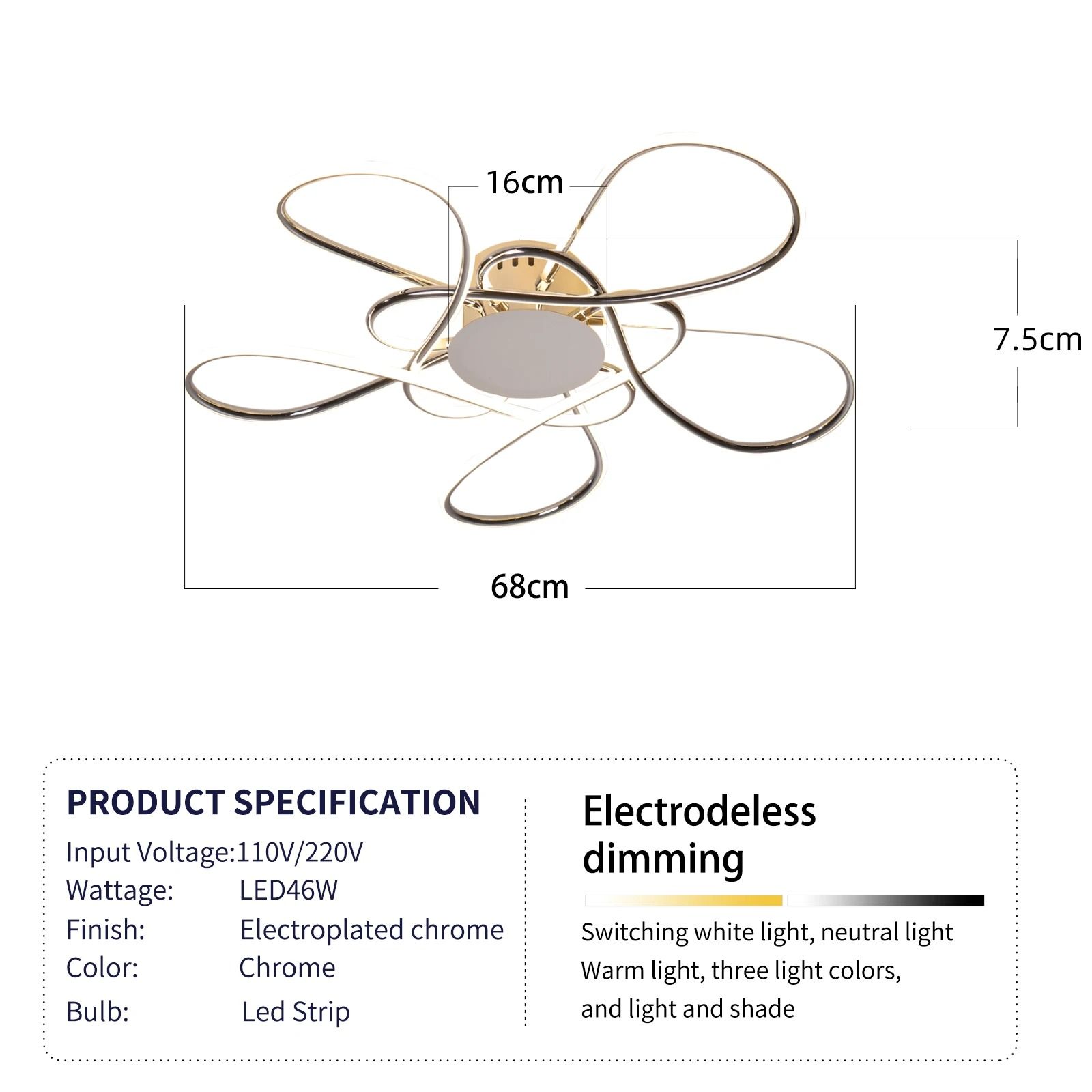 Modern LED Celestial Chandelier | Luxury Chrome & Gold Plated Ceiling Light