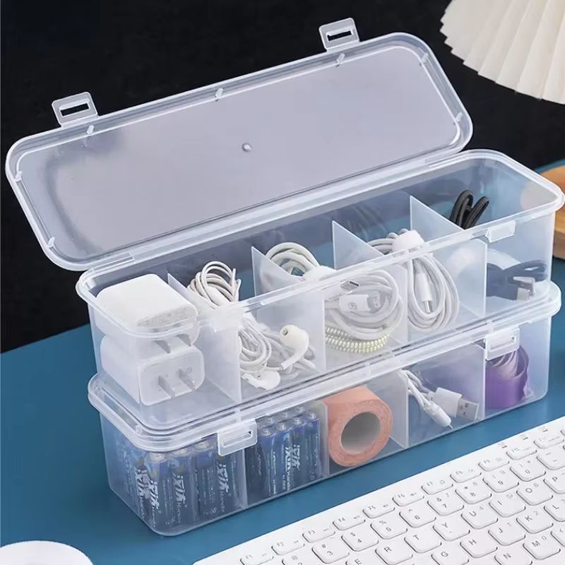 ClearView Tech-Organiser Box – Transparent Dust-Proof Cable & Accessory Storage Case