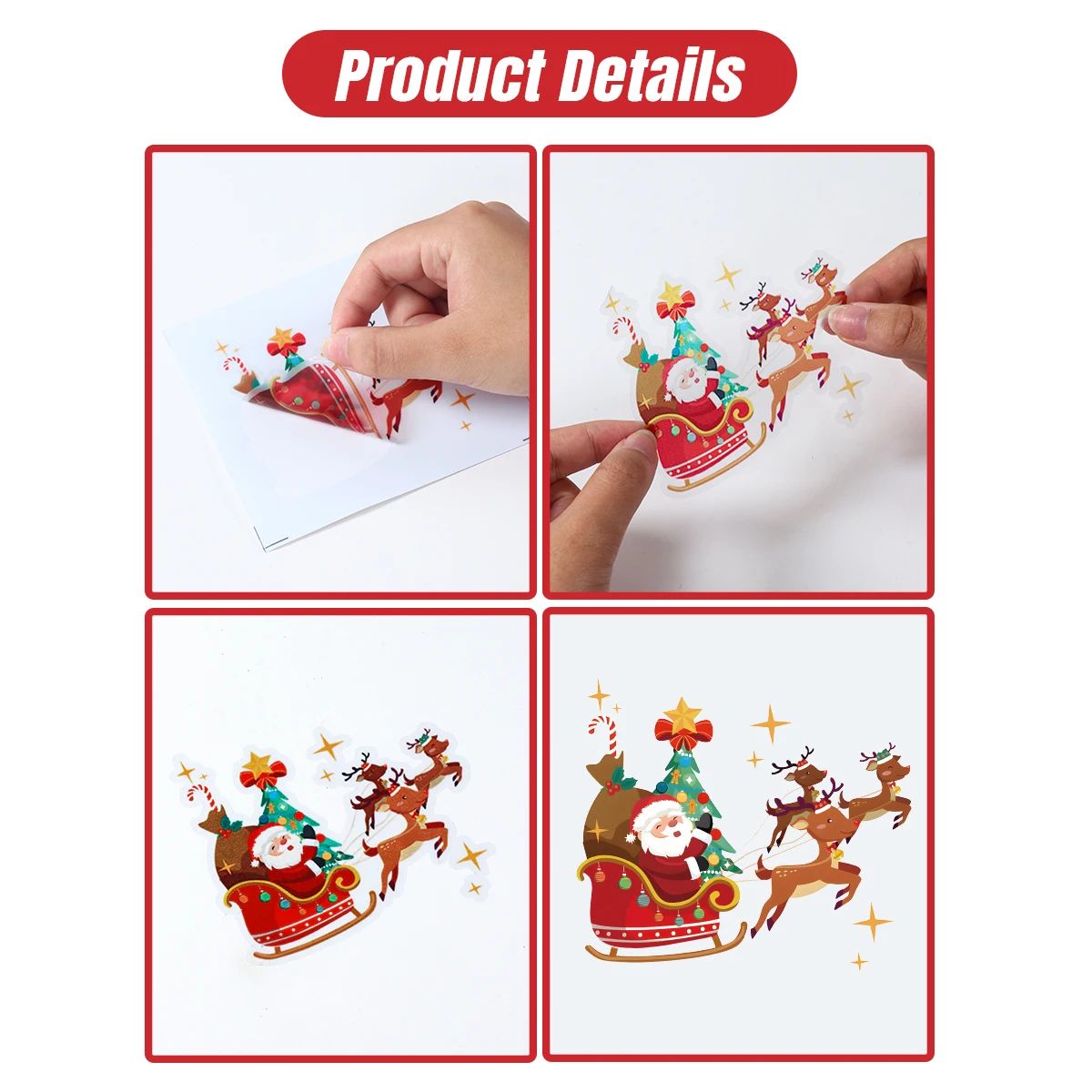 4pcs Santa Reindeer Christmas Light Switch Wall Stickers