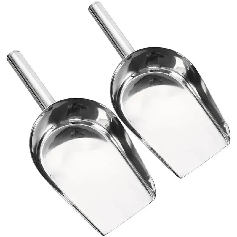 Stainless Steel Dry Goods Scoop Set 2 Piece Candy Flour Nut Bar Utility Shovels