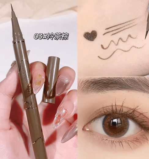 Slim Brown Liquid Eyeliner Waterproof Long Lasting Precision Pen
