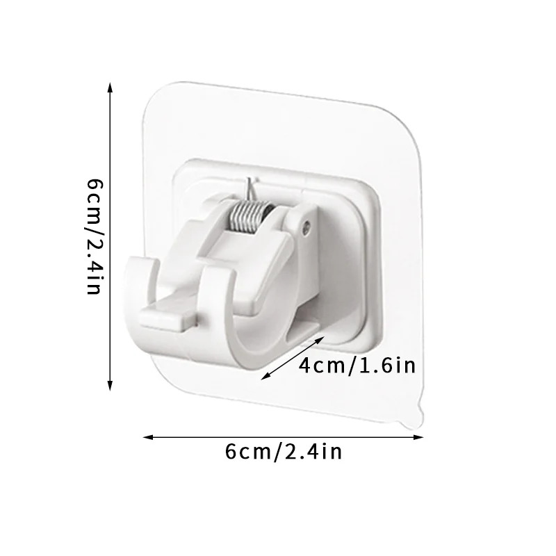 Self Adhesive Curtain Rod Clip Adjustable Clamp Hook Wall Bracket Holder Nail-Free Wall Hanging Clip