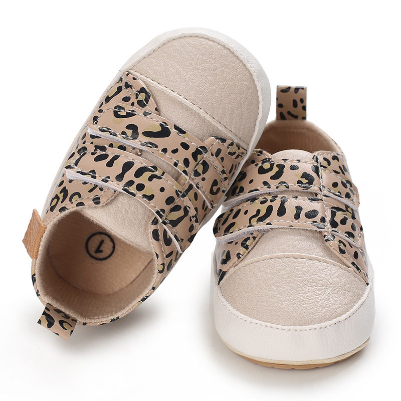 Meckior Baby Boy Girl PU Leather Sneakers, Non-Slip Lightweight First Walker Infant Crib Shoes with Rubber Sole