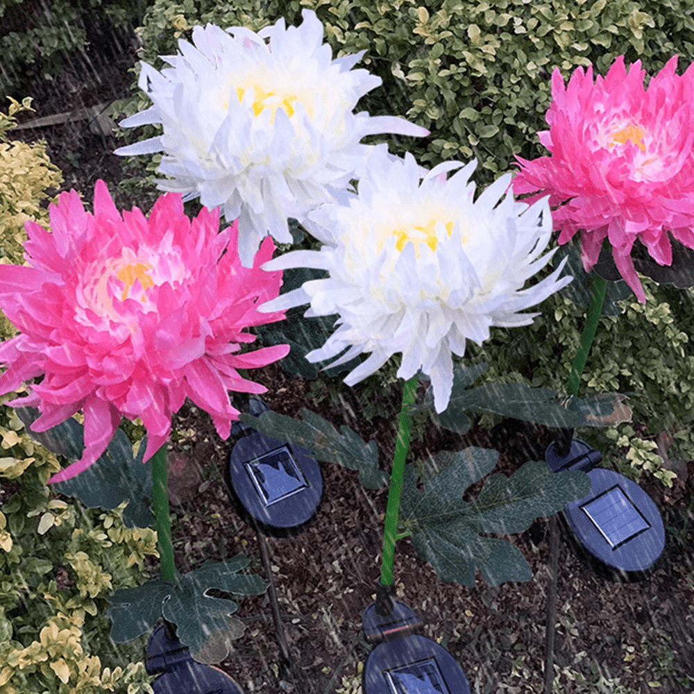 Chrysanthemum Solar Garden Stake LED