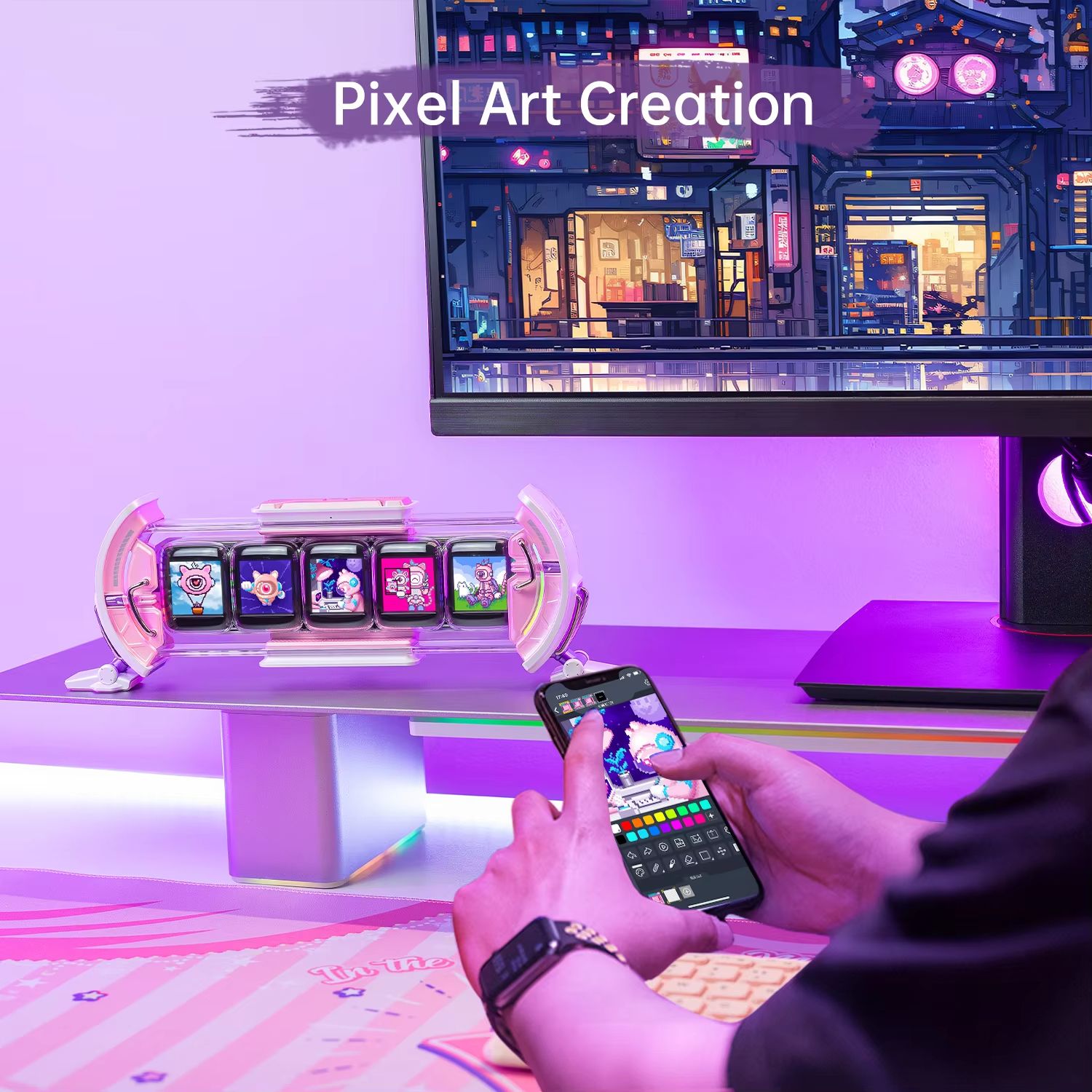 Divoom Times Gate Smart Pixel Clock – App-Controlled Digital Display with Weather, Stocks & Gaming Widgets