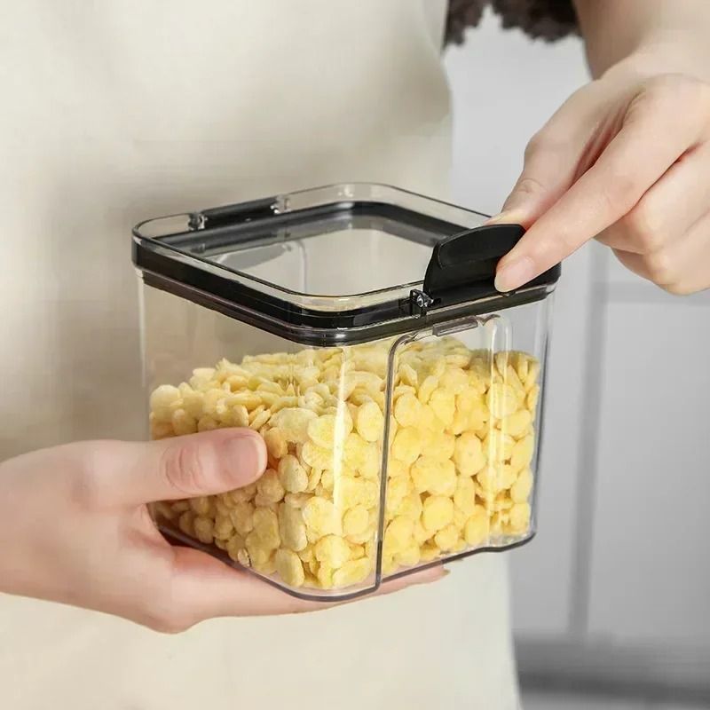 Stackable Plastic Food Storage Containers with Airtight Lids for Kitchen Organization