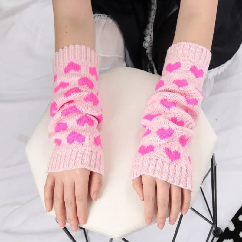 Y2K Heart Motif Japanese Lolita Leg Warmers