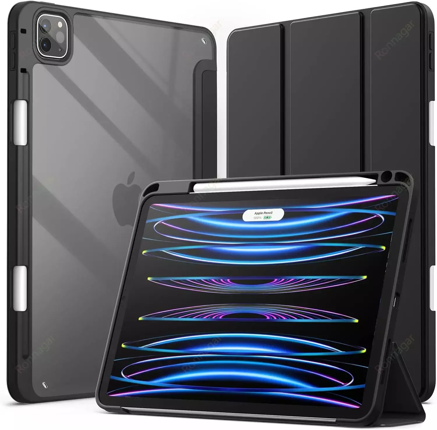 Universal iPad Air case with Magnetic Stand Cover & Stylus Loop