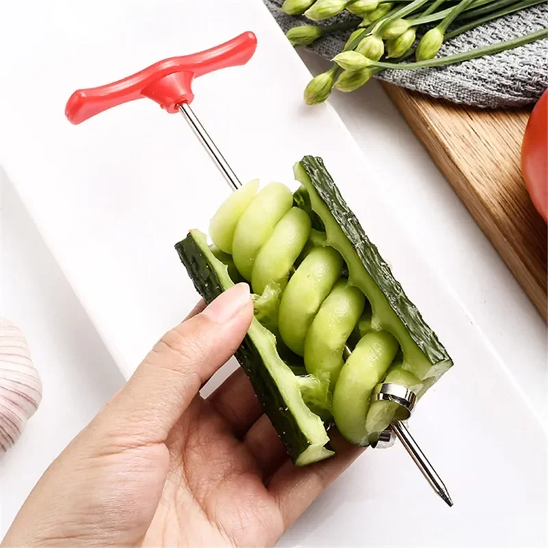 Creative Potato Spiral Cutter, Stainless Steel Vegetable Slicer, Twisted Slice Tool for Kitchen