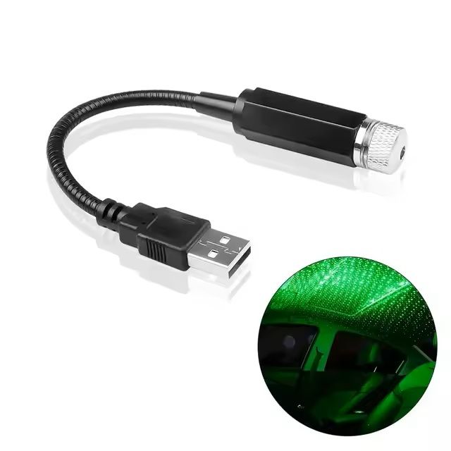GalaxyGlow USB Starry Sky Projector – 2-Pack LED Night Lamp for Car Roof or Room Ceiling