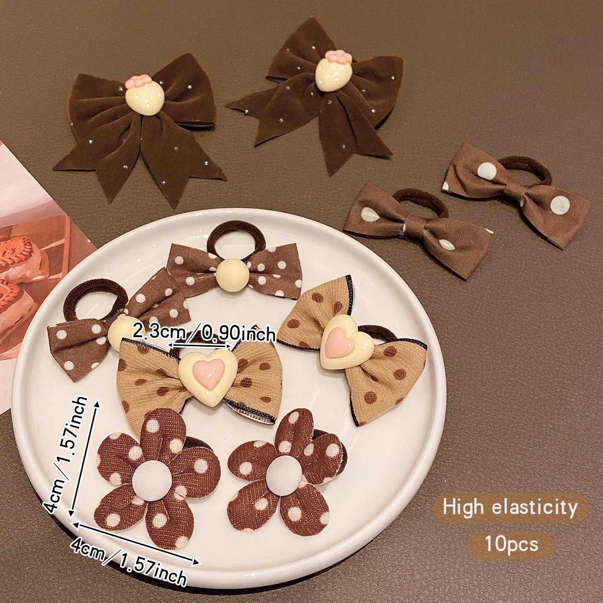 Rubber Band Hair Accessories, Bow Flower Hair Rings Suitable for Daily Use, Stylish Hair Ties