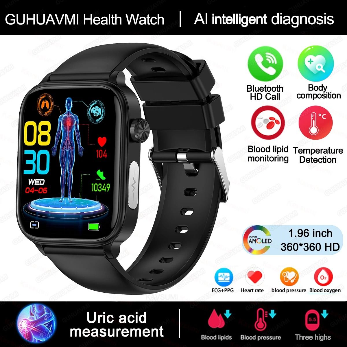 AI Health Diagnostic & Body Composition Smartwatch