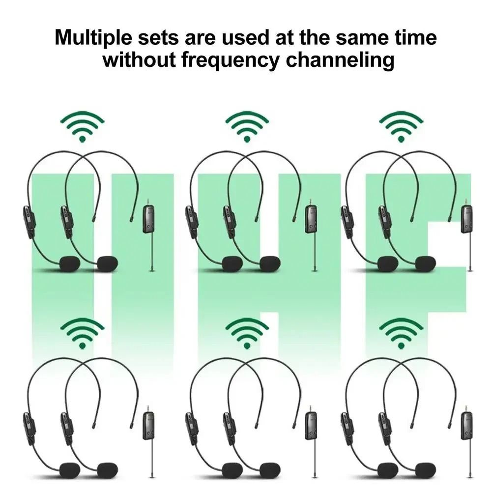 2.4G Wireless Headset Microphone with Transmitter and Receiver