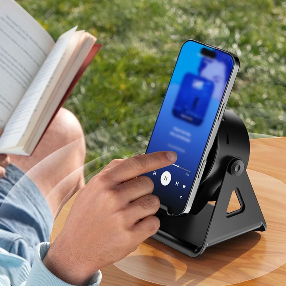 Wireless Induction Bluetooth Speaker with Phone Stand Stereo Sound